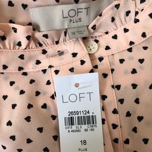 LOFT Tops - HEART RUFFLE HENLEY SHELL LOFT Tops - HEART RUFFLE HENLEY SHELL